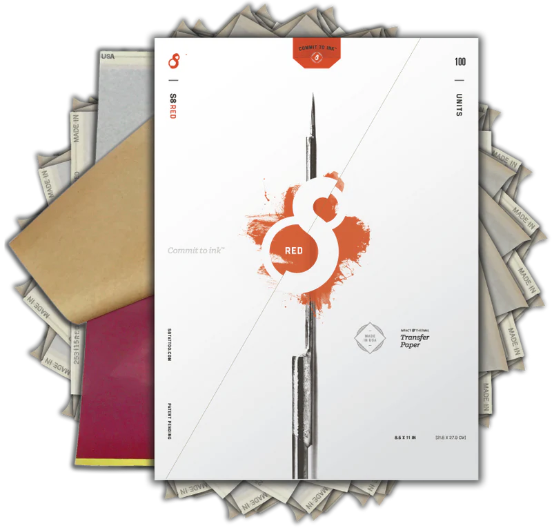 S8 Red Tattoo Stencil Paper