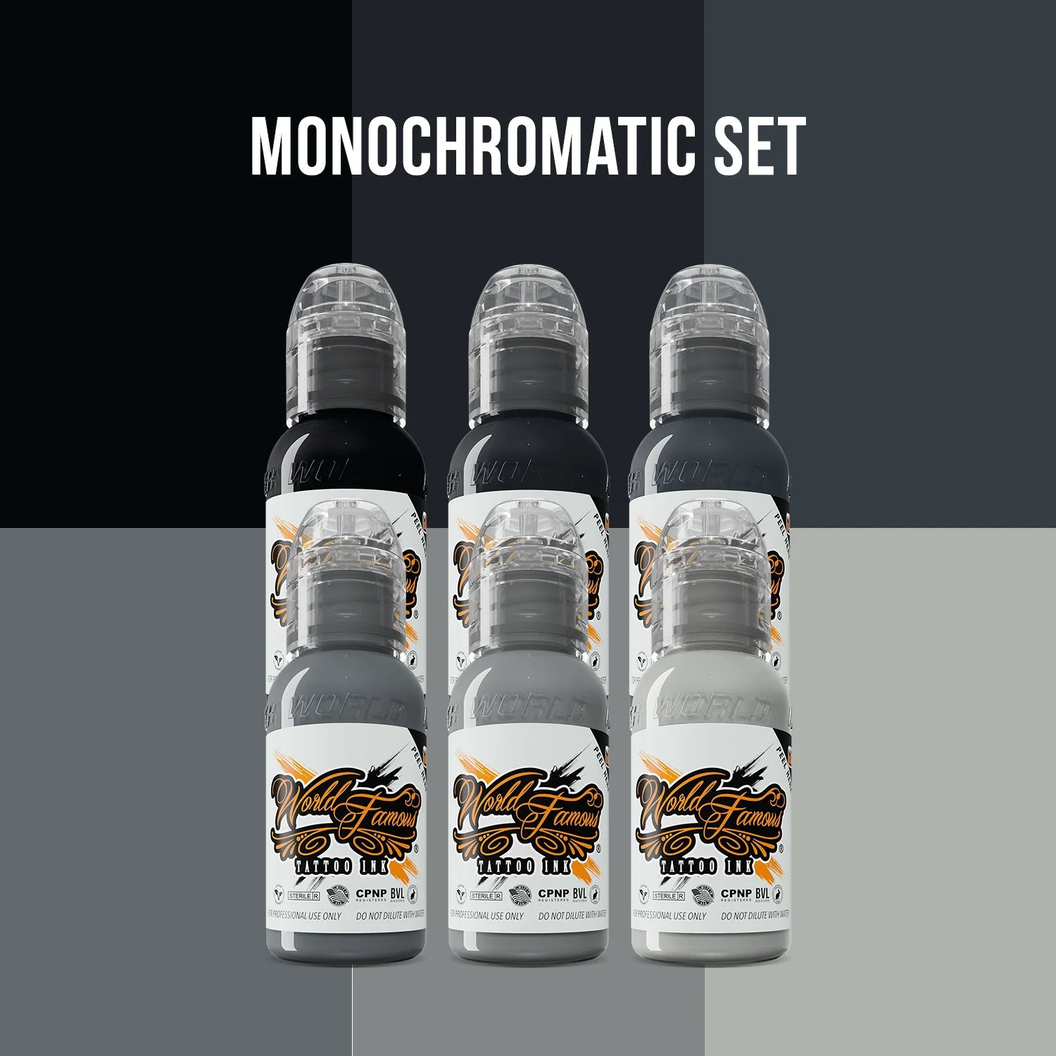 World Famous | Monochromatic Tattoo Ink Set